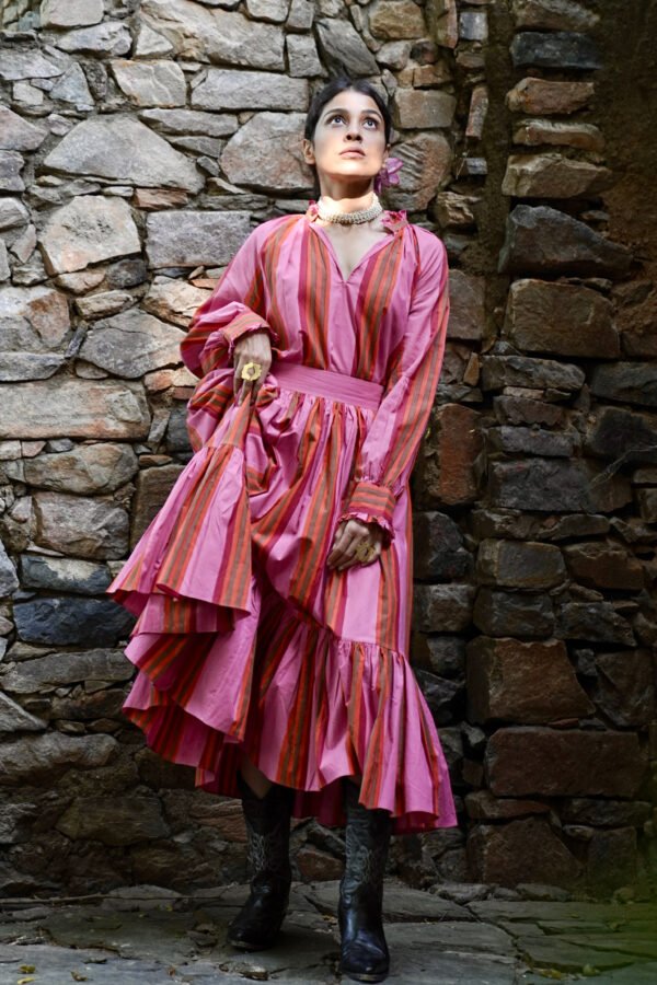 Sharon Skirt in Pink Rug Stripe