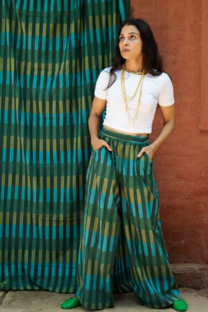 Studio 54 Pant in Forest Broken Stripe