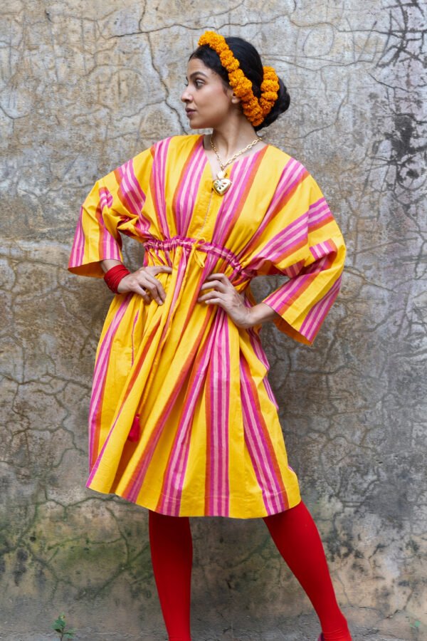 Shelly Caftan in Yellow Rug Stripe