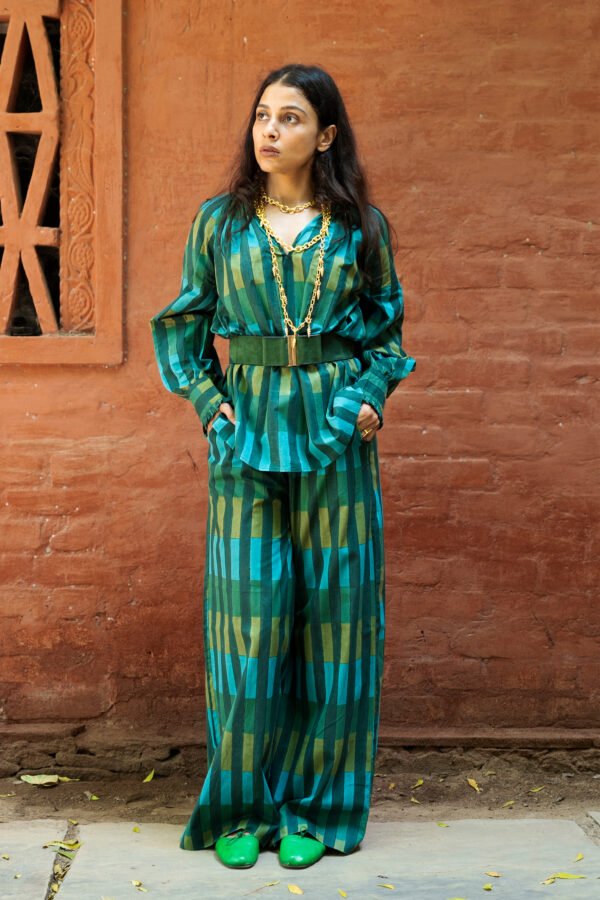 Studio 54 Pant in Forest Broken Stripe