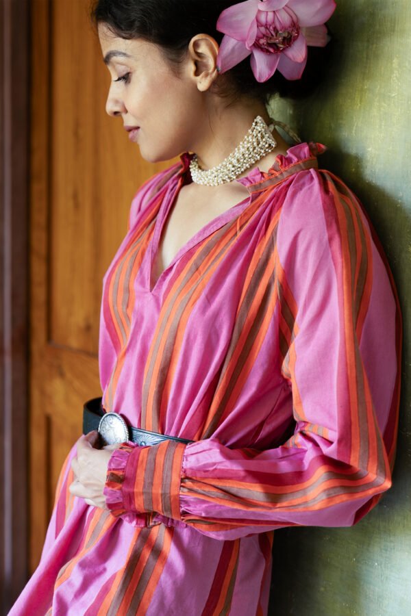 Shae Blouse in Pink Rug Stripe