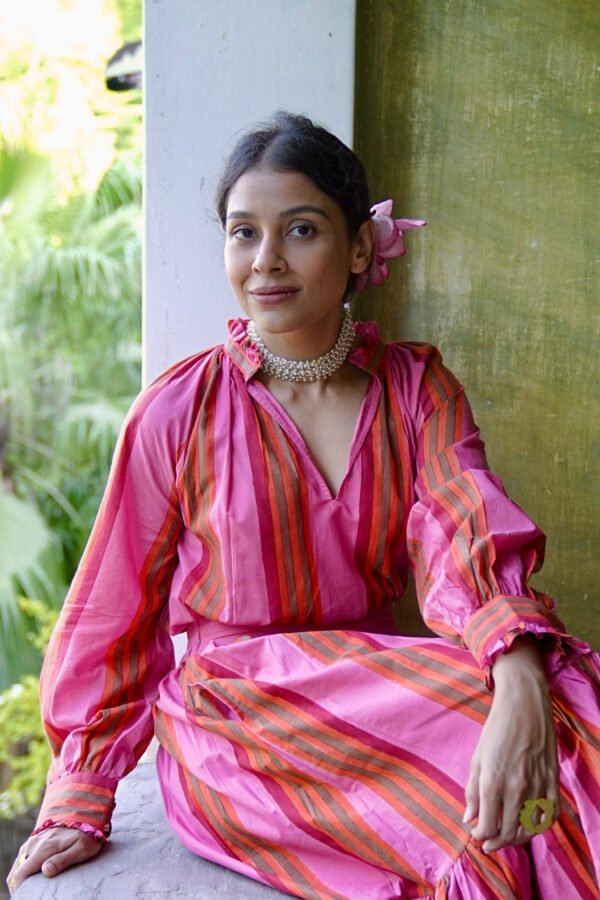 Shae Blouse in Pink Rug Stripe