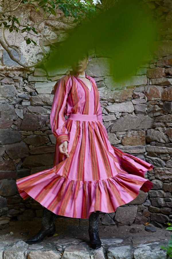 Sharon Skirt in Pink Rug Stripe