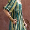 Sharon Dress in Olive Key Stripe