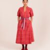 Sara Dress in Chili Stucco Diamond