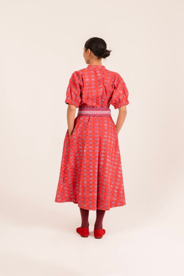 Sara Dress in Chili Stucco Diamond