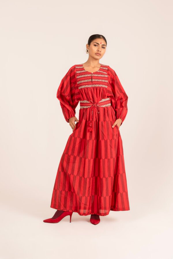Bebe Dress in Pomegranate Picket