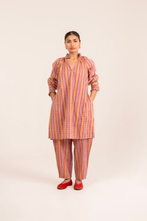 Shae Kurta in Jaipur Diamond Stripe