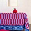 red blue checkerboard table cloth Racing Picket Tablecloth
