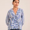 Sammie Blouse in Blue Barbershop Stripe Sammie Blouse in Blue Barbershop Stripe