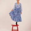 Sammie Blouse in Blue Barbershop Stripe Sammie Blouse in Blue Barbershop Stripe