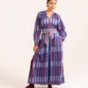 Sash Dress in Royal Broken Stripe