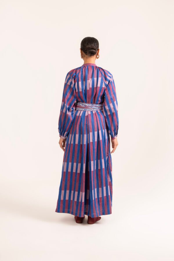 Sash Dress in Royal Broken Stripe