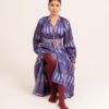 Sash Dress in Royal Broken Stripe