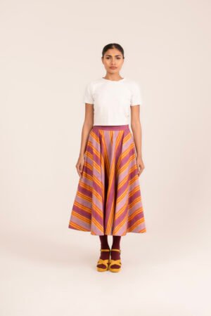 Midi Shakoon Skirt in Sunshine Rug Stripe