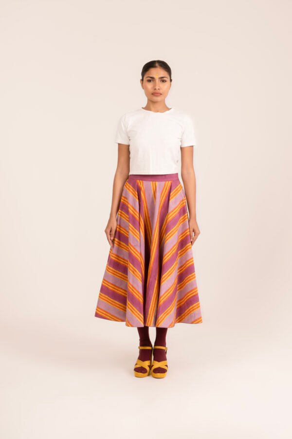 Midi Shakoon Skirt in Sunshine Rug Stripe Midi Shakoon Skirt in Sunshine Rug Stripe