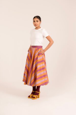 Midi Shakoon Skirt in Sunshine Rug Stripe