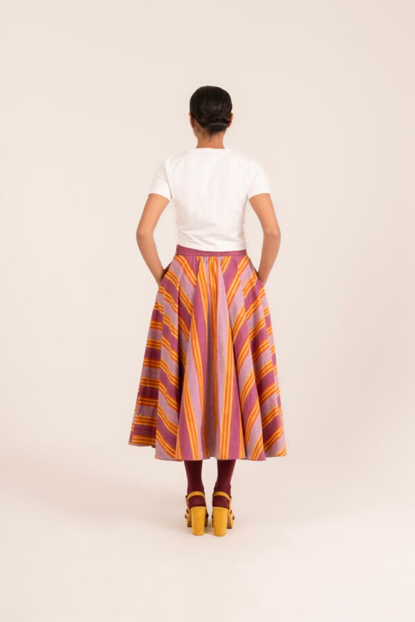 Midi Shakoon Skirt in Sunshine Rug Stripe Midi Shakoon Skirt in Sunshine Rug Stripe