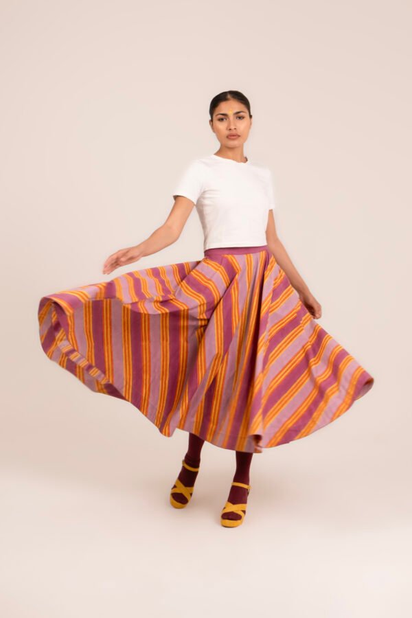 Midi Shakoon Skirt in Sunshine Rug Stripe Midi Shakoon Skirt in Sunshine Rug Stripe