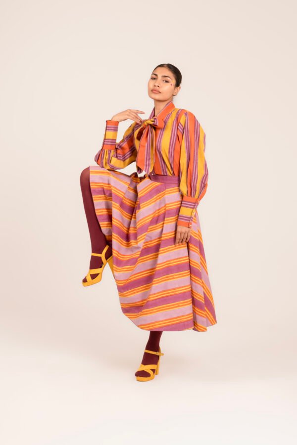 Midi Shakoon Skirt in Sunshine Rug Stripe Midi Shakoon Skirt in Sunshine Rug Stripe