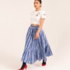 Sharon Skirt in True Blue Candy Stripe