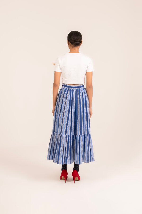 Sharon Skirt in True Blue Candy Stripe