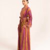 Sur Robe in Eggplant Gold Rug Stripe Sur Robe in Eggplant Gold Rug Stripe