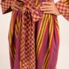 Sur Robe in Eggplant Gold Rug Stripe Sur Robe in Eggplant Gold Rug Stripe