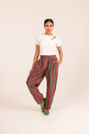 Ballon Pant in Watermelon Rug Stripe