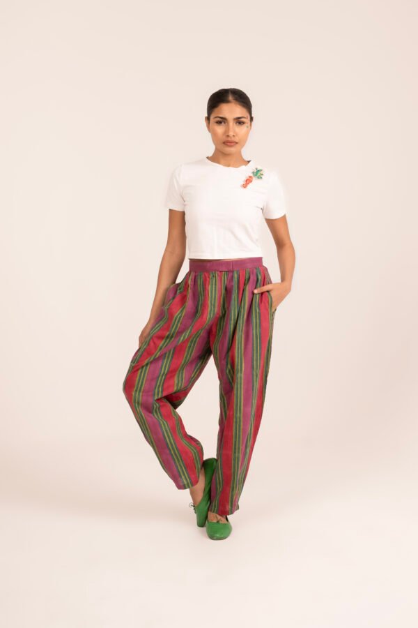 Ballon Pant in Watermelon Rug Stripe