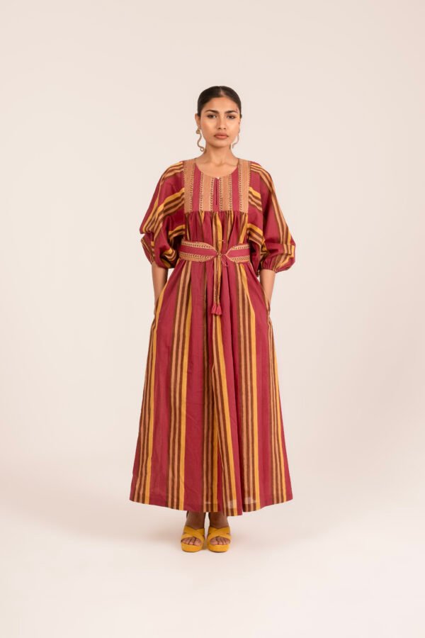 Bebe Dress in Raspberry Rug Stripe