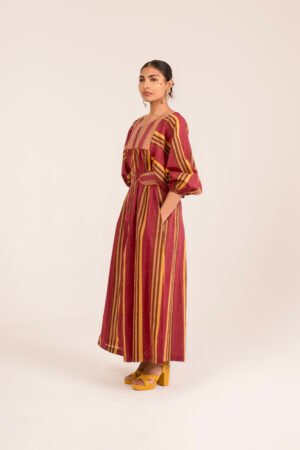 Bebe Dress in Raspberry Rug Stripe