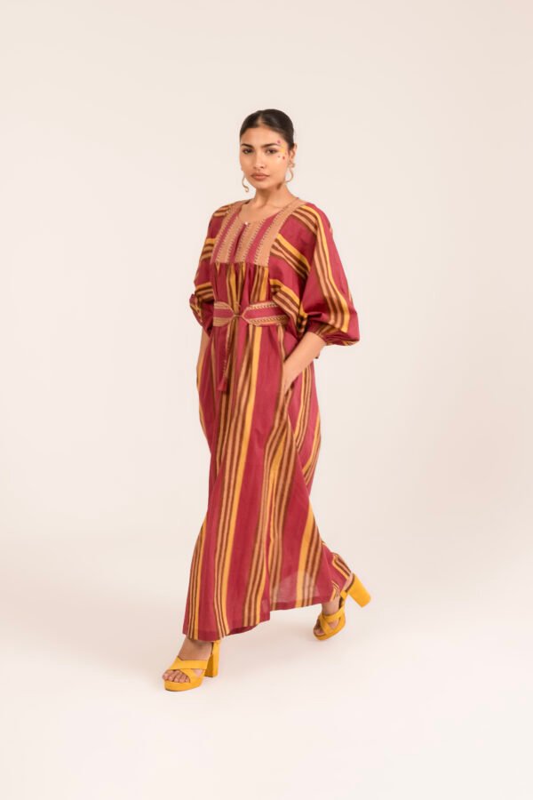 Bebe Dress in Raspberry Rug Stripe