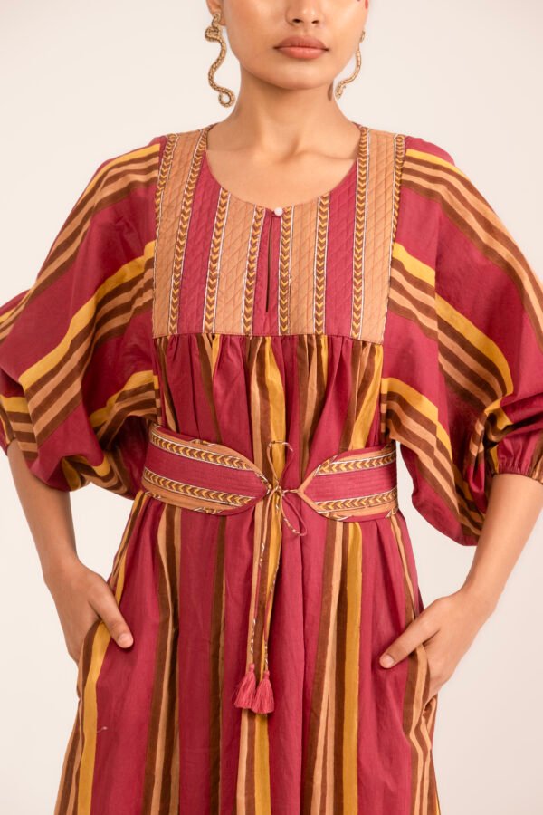 Bebe Dress in Raspberry Rug Stripe