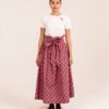 Paperbag Skirt in Aperol Madras Plaid