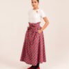 Paperbag Skirt in Aperol Madras Plaid