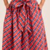 Paperbag Skirt in Aperol Madras Plaid