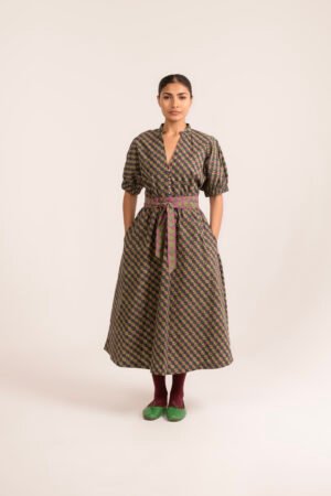Sara Dress in Forest Berry Checkaroo