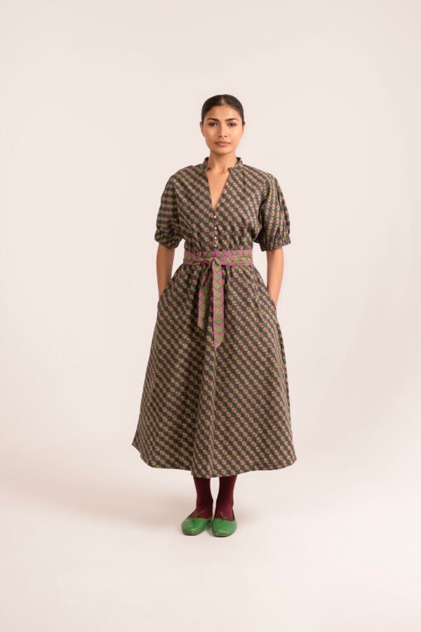 Sara Dress in Forest Berry Checkaroo