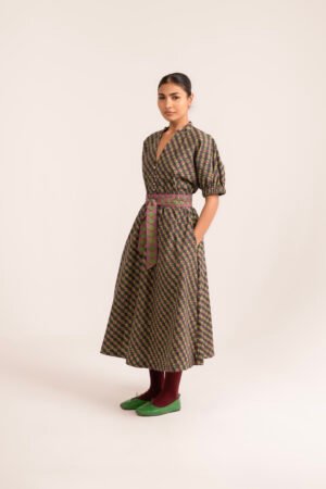 Sara Dress in Forest Berry Checkaroo