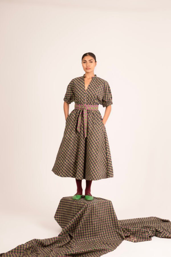 Sara Dress in Forest Berry Checkaroo