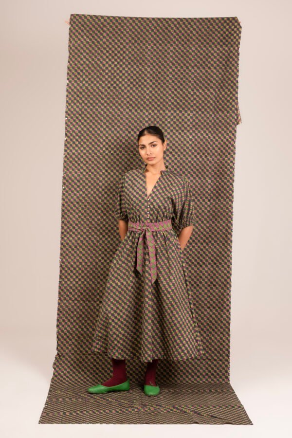 Sara Dress in Forest Berry Checkaroo