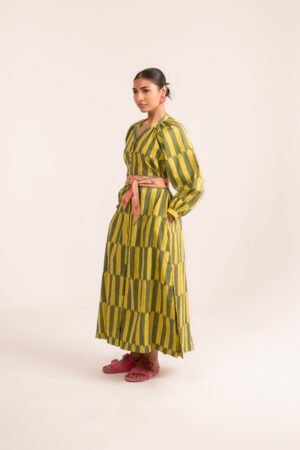 Sash Dress in Key Lime Picket