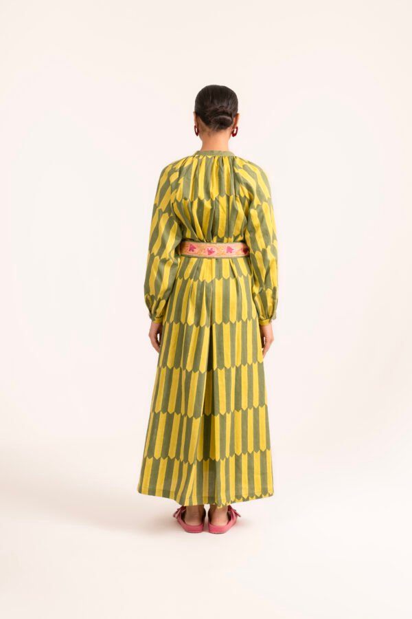 Sash Dress in Key Lime Picket