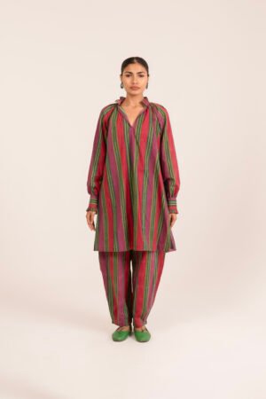 Shae Kurta in Watermelon Rug Stripe