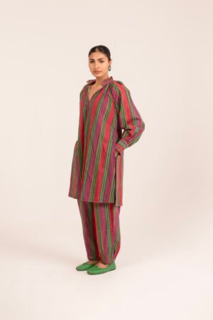 Shae Kurta in Watermelon Rug Stripe
