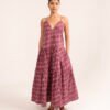 Simran Dress in Mauve Moire Stripe Simran Dress in Mauve Moire Stripe