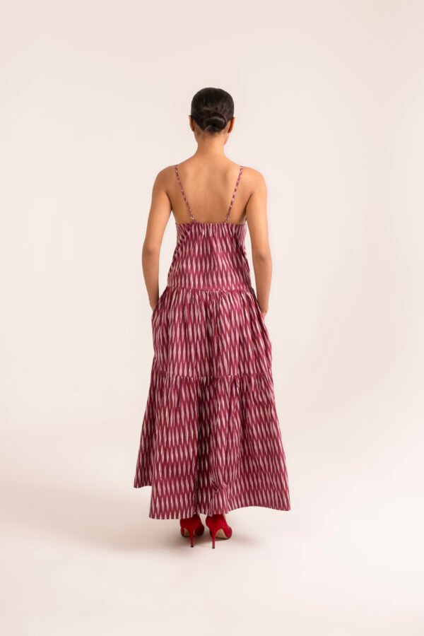Simran Dress in Mauve Moire Stripe Simran Dress in Mauve Moire Stripe