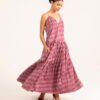 Simran Dress in Mauve Moire Stripe Simran Dress in Mauve Moire Stripe
