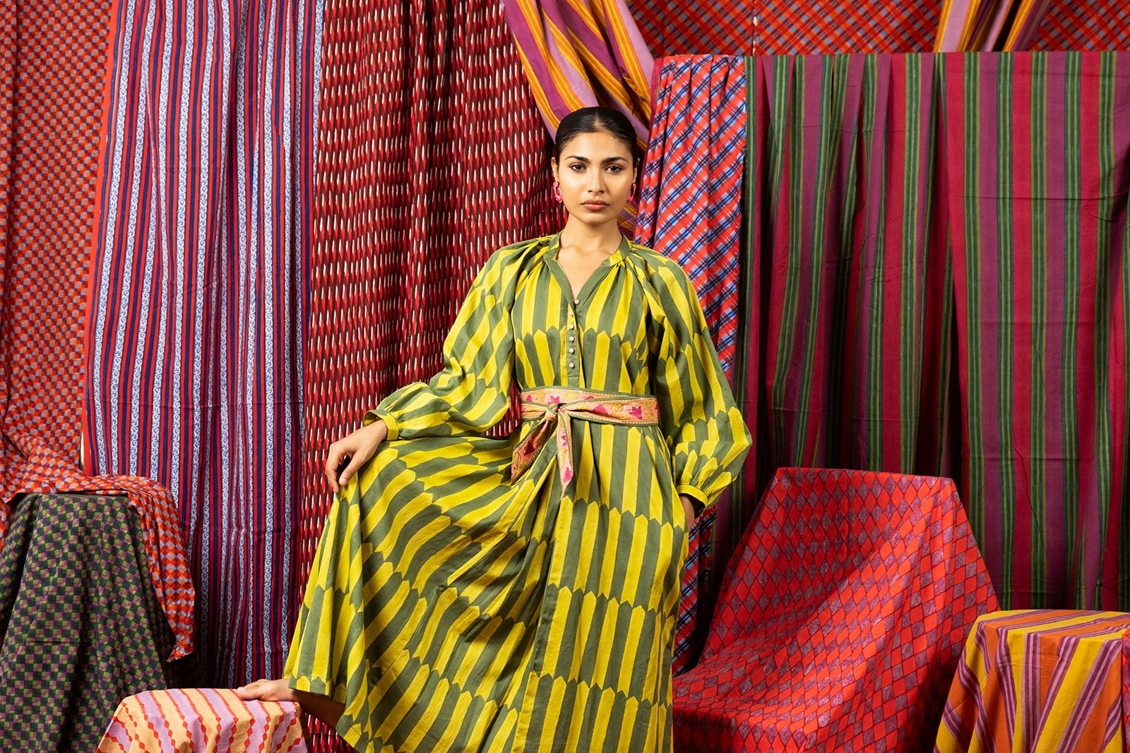 dress block print stripe